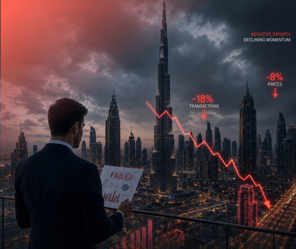 Dubai digital marketing mistakes and how to fix them — skyline with failing metrics overlay